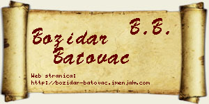 Božidar Batovac vizit kartica